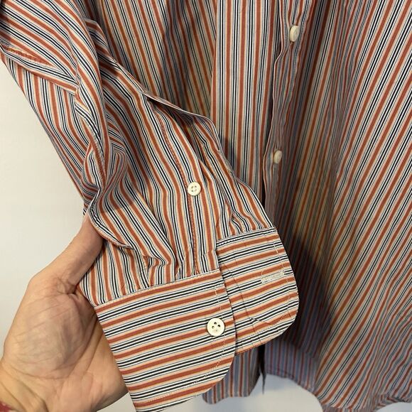 Luciano Barbera Button Up Shirt Mens S Striped Long Sleeve Cotton Business Italy - Picture 3 of 11